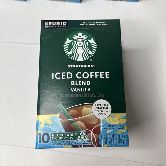 Starbucks Vanilla Iced Coffee Blend K Cup Keurig 10 ct Lot Of 8 Best By 6/2025 - Picture 2 of 5